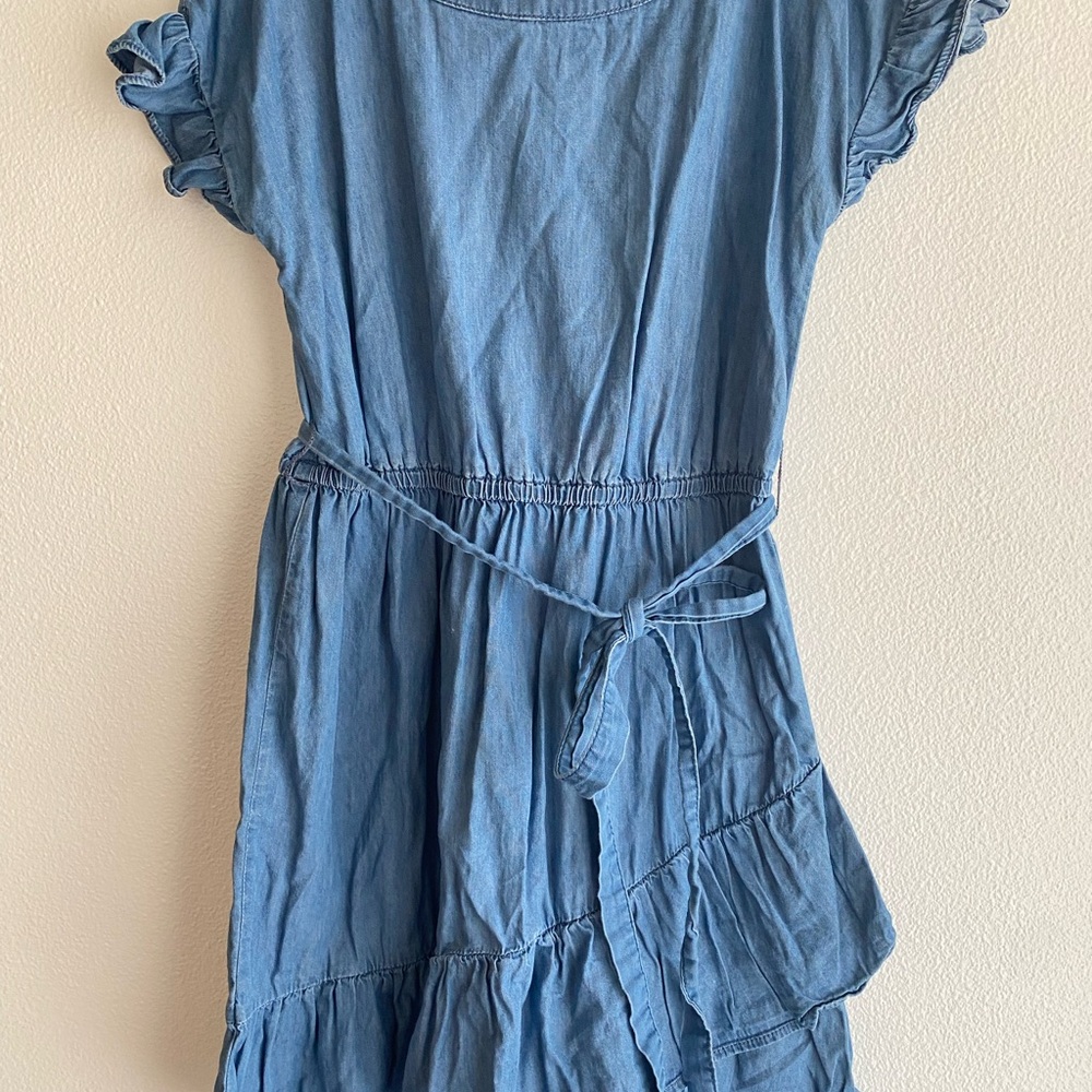 Oshkosh girls 10 chambray blue dress with belt